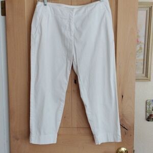 Talbots Signature White Cotton Blend Cropped Pants